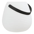 Lampe LED rechargeable Derry blanc anse textile noire détail fond blanc