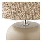 Détail texture bouclette abat-jour lampe Morley beige gris taupe