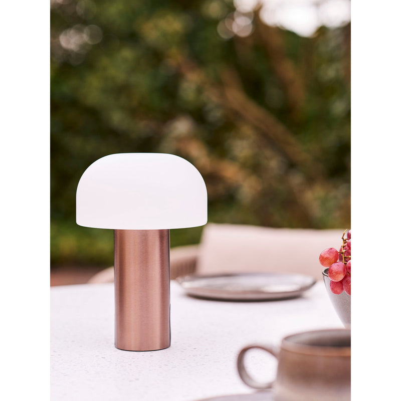 Dimensions Rechargeable LED Lamp Soham Brushed Copper Outdoor