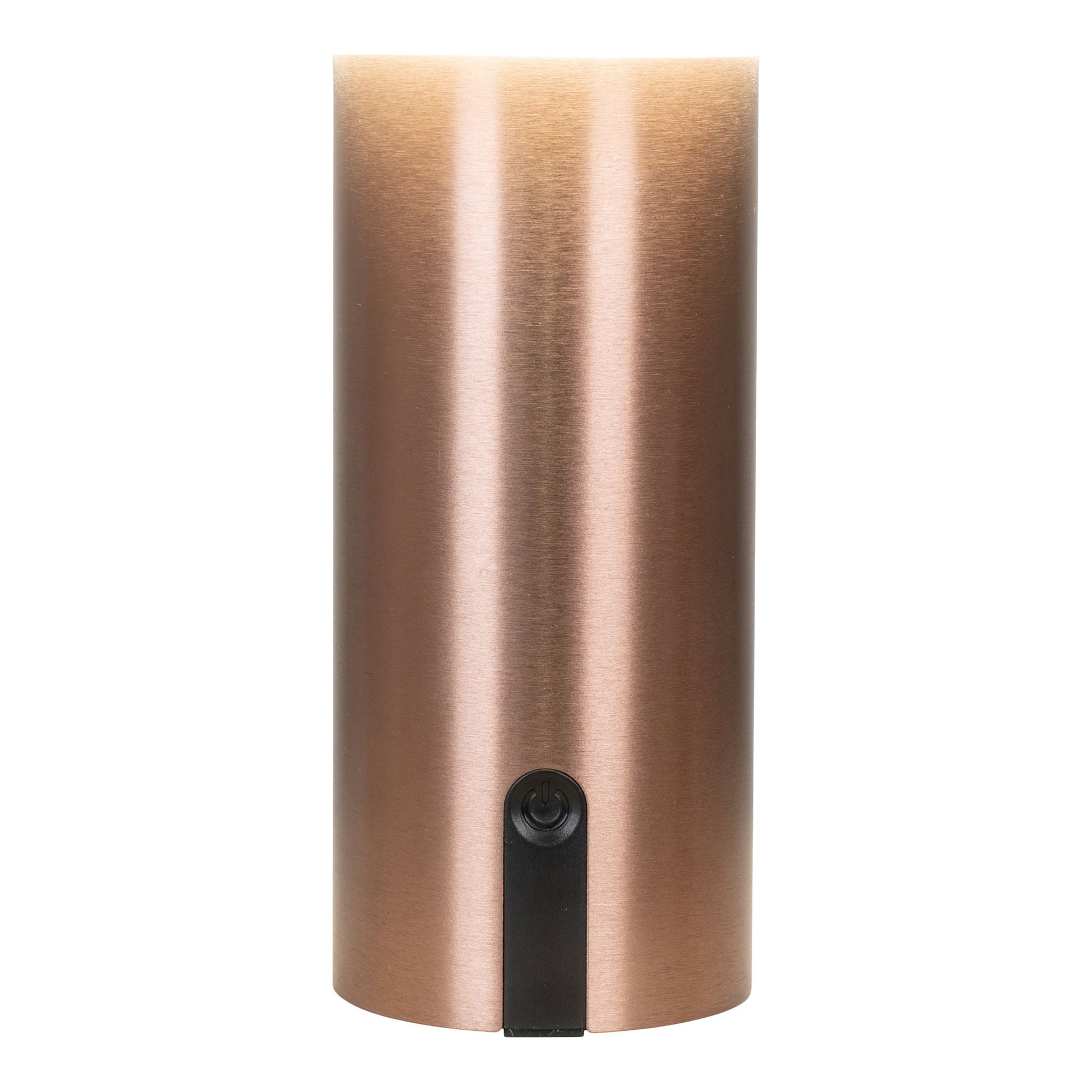 Détail interrupteur tactile dimmable lampe rechargeable Soham cuivre brossé satiné