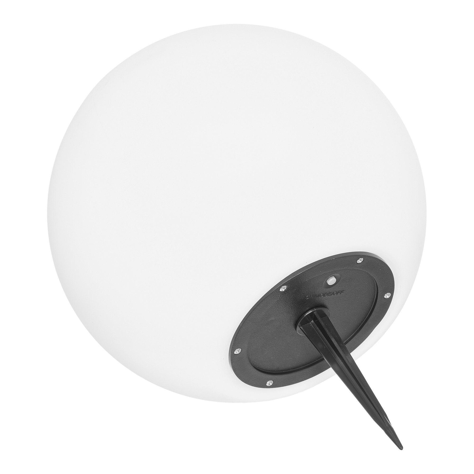 Lampe solaire LED Lifton boule blanche opalin piquet ancrage jardin fond blanc