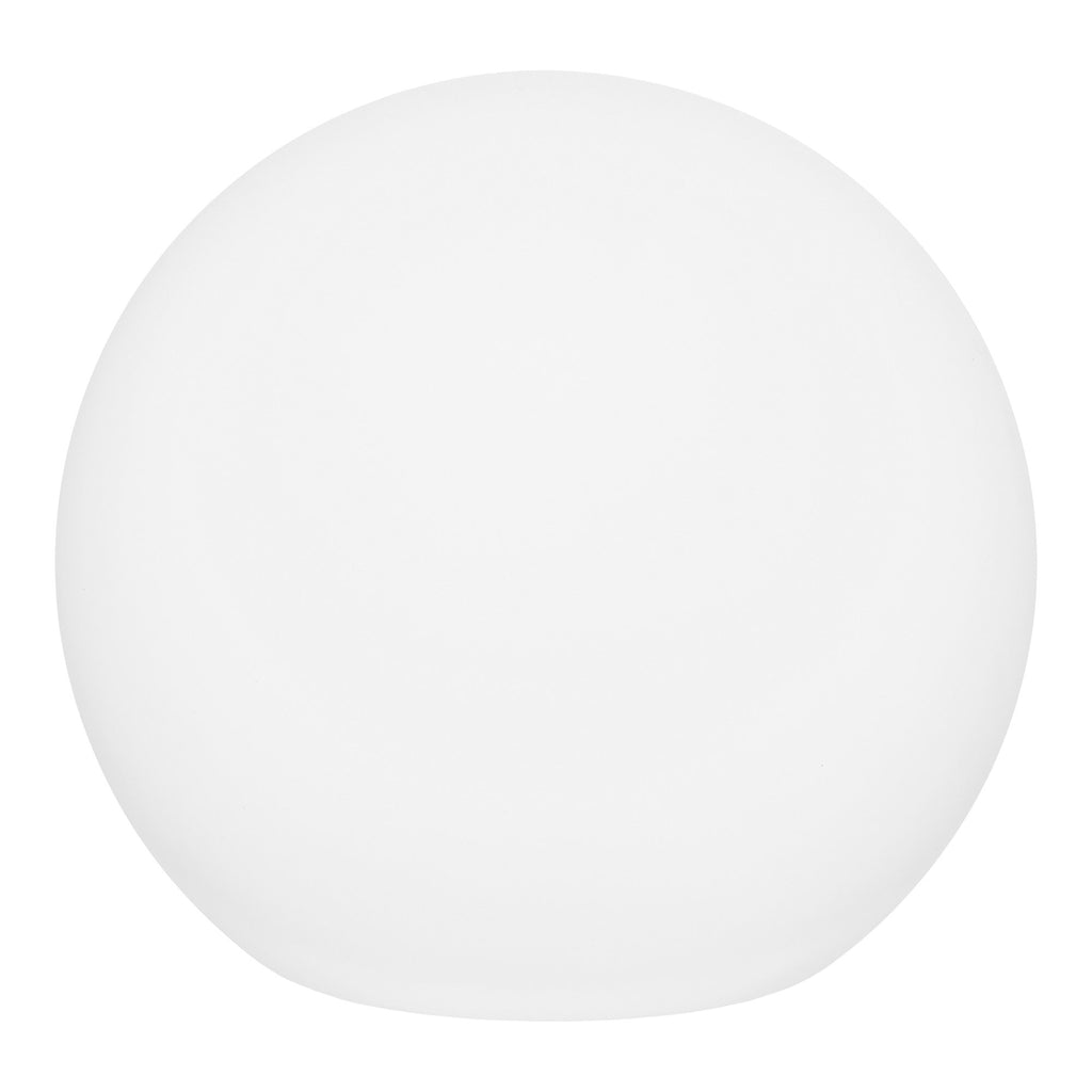 Lampe solaire Lifton sphère blanche opalin panneau solaire intégré vue face fond blanc
