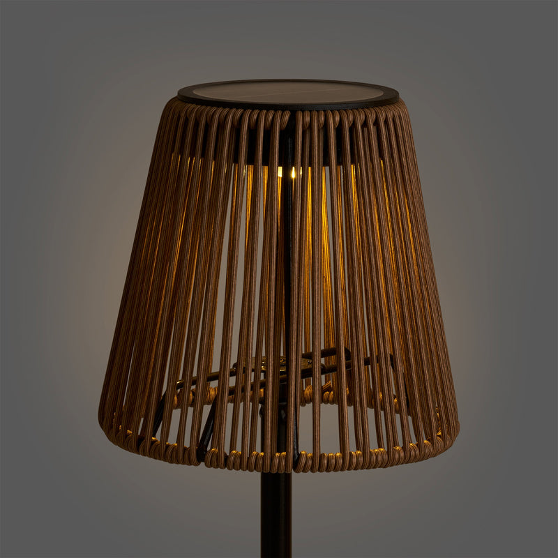 Dimensions Salford Polyrattan Natural & Black Solar Table Lamp
