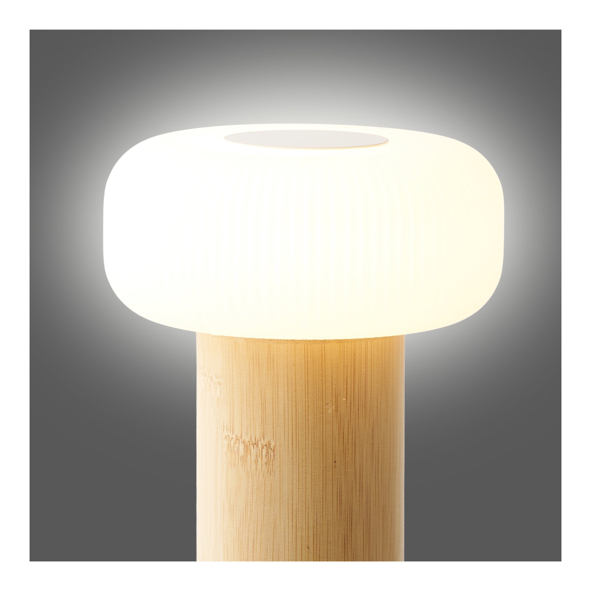 Lampe Stafford bambou blanc LED pleine intensité lumière chaude 360 degrés