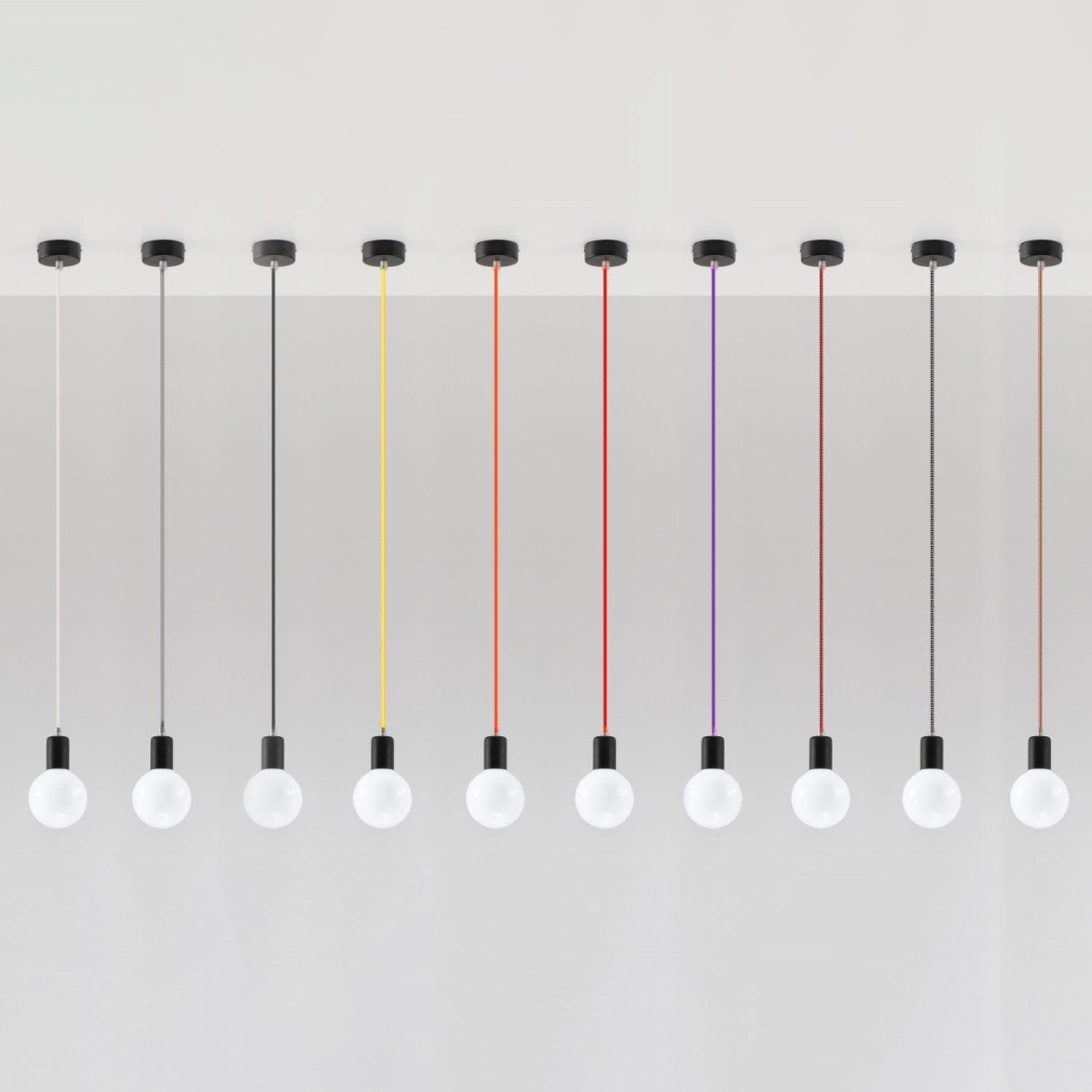 La suspension Edison, plusieurs coloris de câble textile disponibles