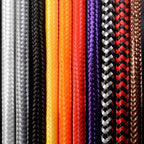 Détail du câble textile tressé de la suspension Edison