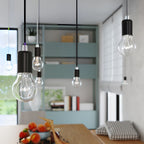 Suspension Edison noir dans un intérieur lumineux