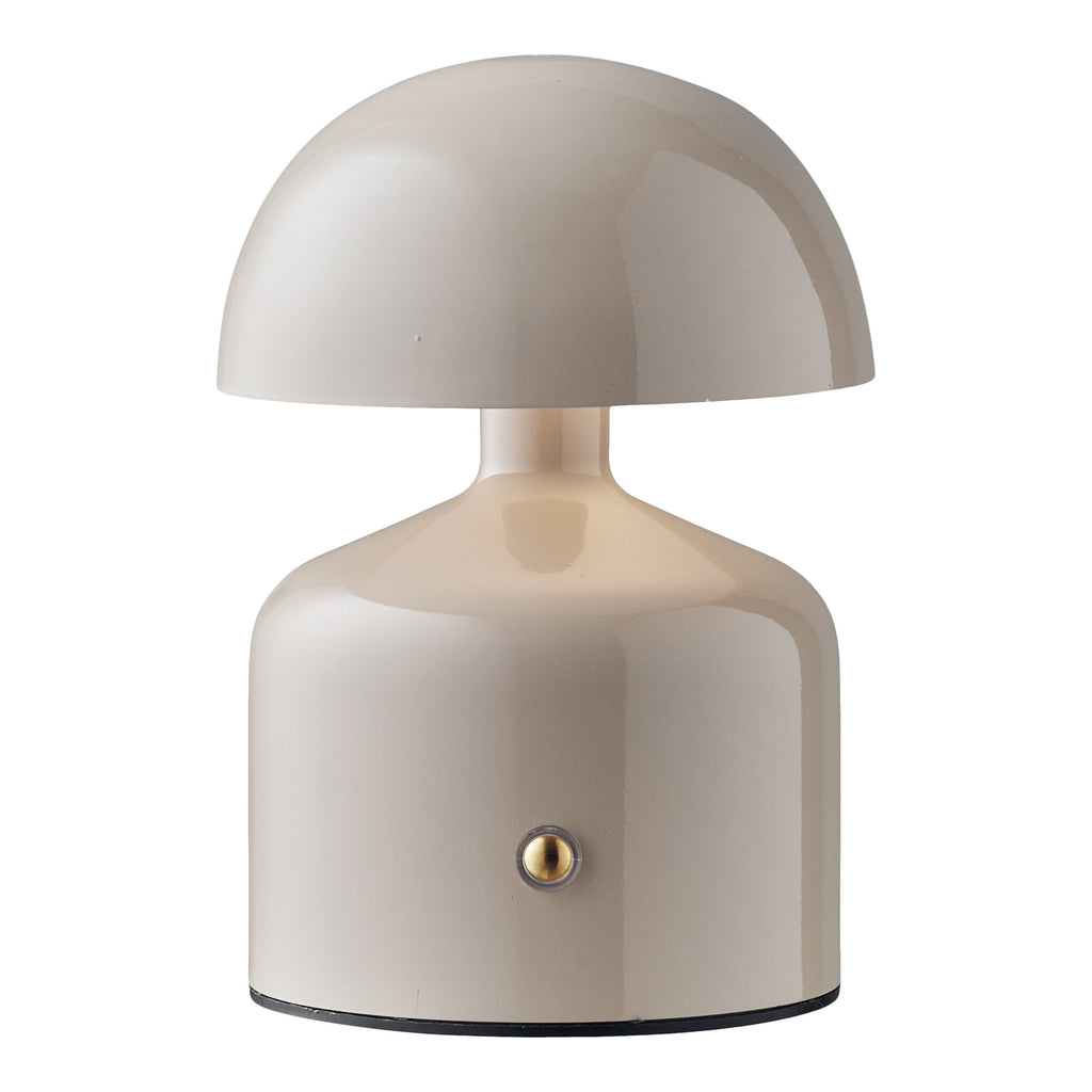 Lampe nomade Aulla gris beige LED 3 intensités interrupteur tactile doré