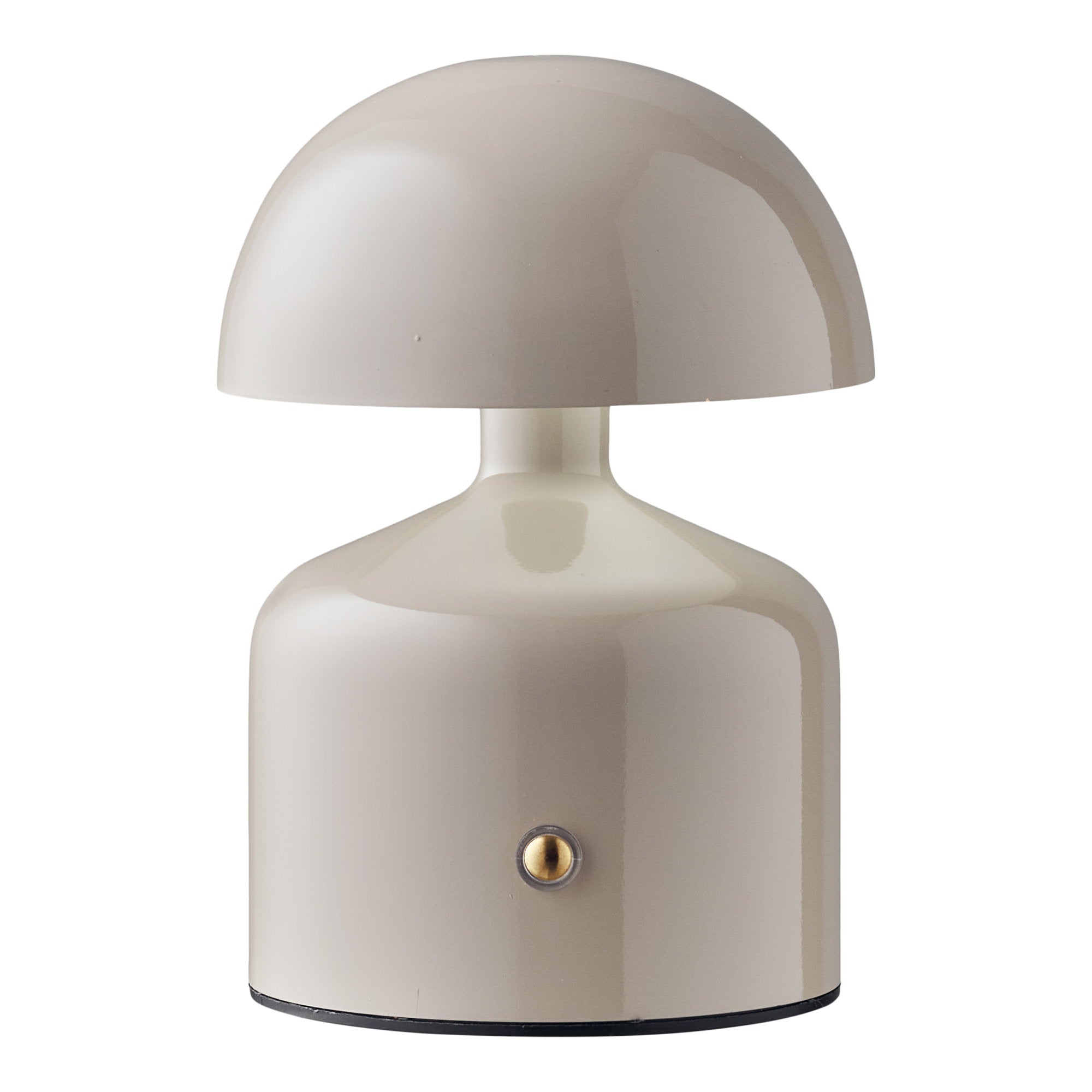 Lampe poser Aulla gris clair laqué brillant design champignon rétro minimaliste