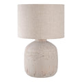 Lampe de table Bilby céramique effet pierre marbré blanc cassé abat-jour lin