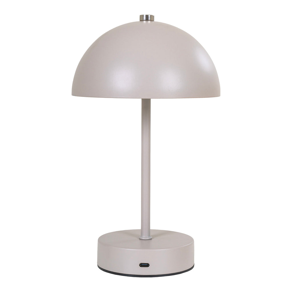 Détail base lampe rechargeable Holt sable mat port USB-C interrupteur rotatif