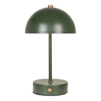 Lampe Holt vert kaki mat vue de face avec bouton rotatif laiton doré