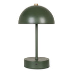 Lampe Holt vert kaki rechargeable USB-C base cylindrique laiton doré