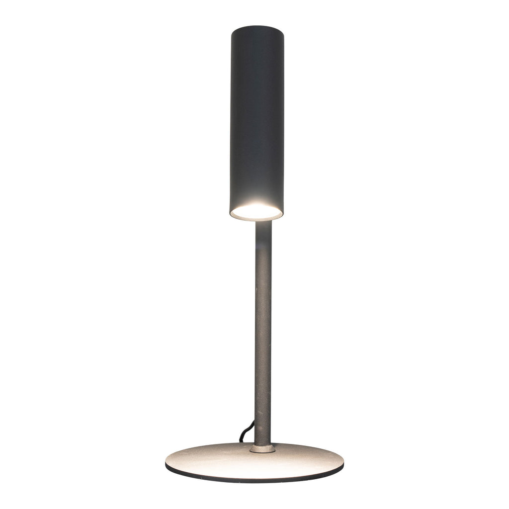 Lampe de table Paris noire éclairée base ronde acier design moderne
