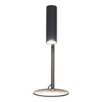 Lampe de table Paris noire éclairée base ronde acier design moderne