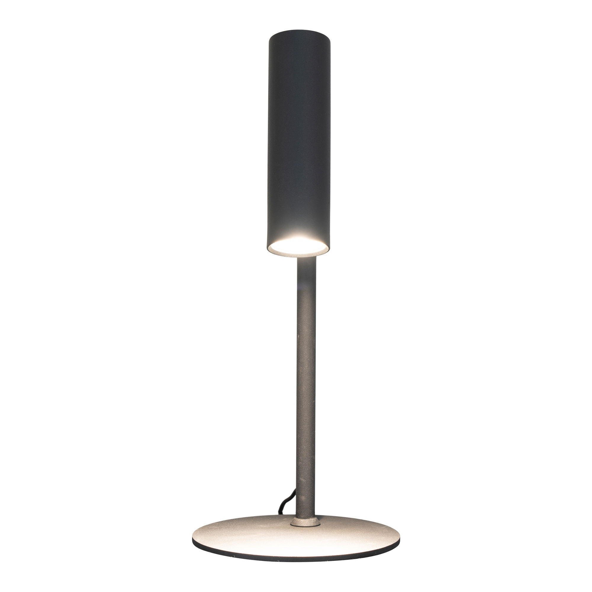 Lampe de table Paris noire éclairée base ronde acier design moderne