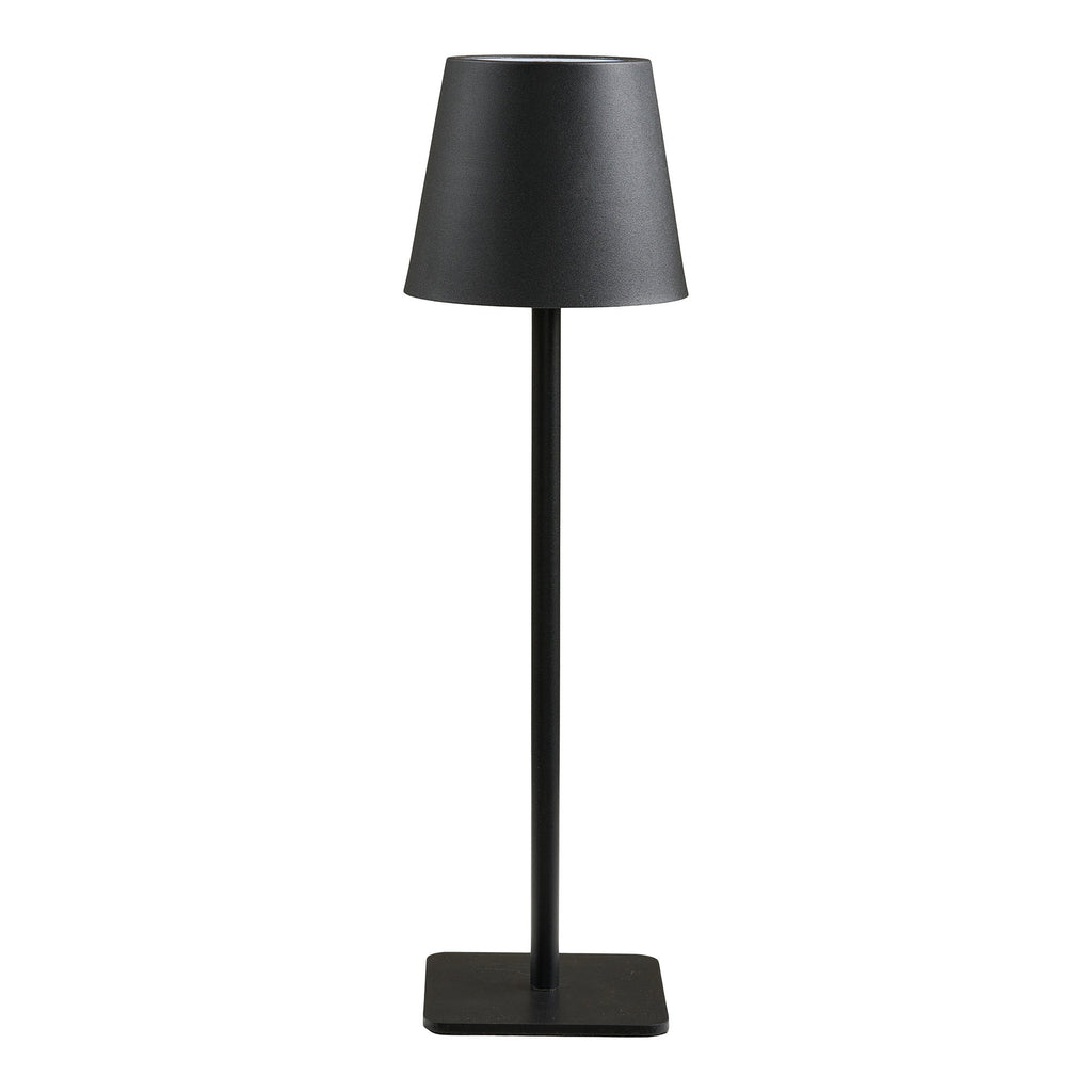 Lampe de table rechargeable Bradford noire métal abat-jour conique design élancé