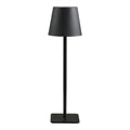Lampe de table rechargeable Bradford noire métal abat-jour conique design élancé