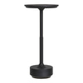 Lampe de table rechargeable Lyneham aluminium noir mat design élancé fond blanc