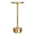 Lampe de table rechargeable Lyneham aluminium laiton doré brossé design élancé fond blanc