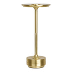 Lampe de table rechargeable Lyneham aluminium laiton doré brossé design élancé fond blanc