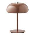 Lampe de table rechargeable Margate marron métal laqué brillant design champignon