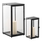 Lanterne Ibra métal noir et verre lot de 2 vue de détail