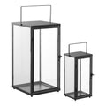 Lanterne Ibra métal noir et verre lot de 2