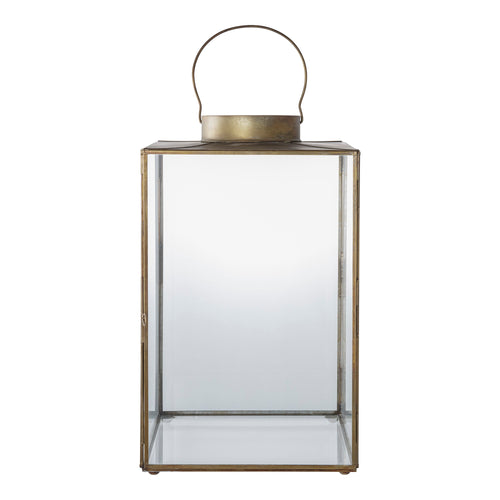 Lanterne Mohali laiton antique verre grande taille