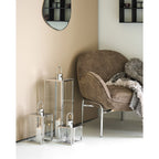 Lanterne Pota acier et verre lot de 3 en situation
