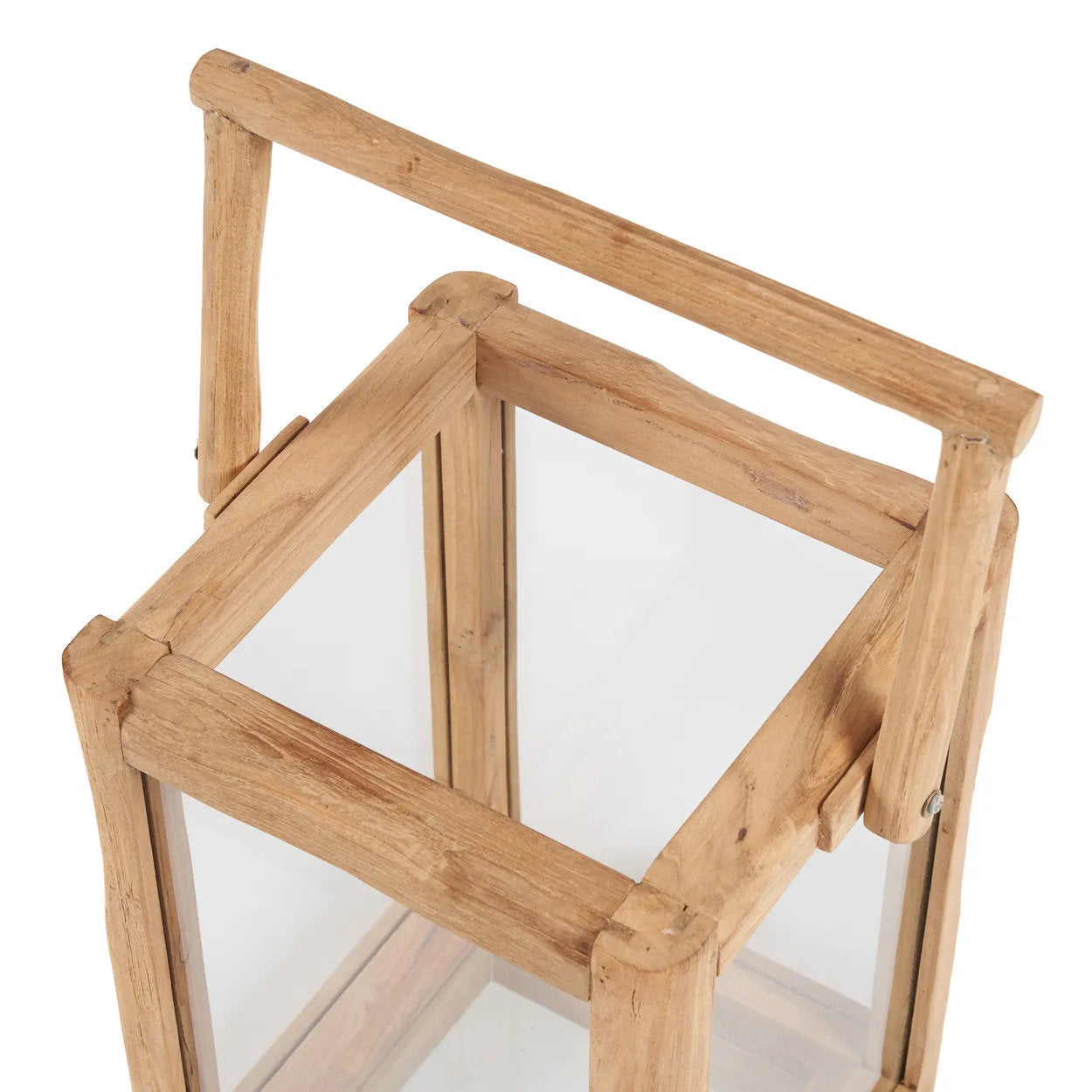Lanterne en teck recyclé et verre 43 cm, vue 6