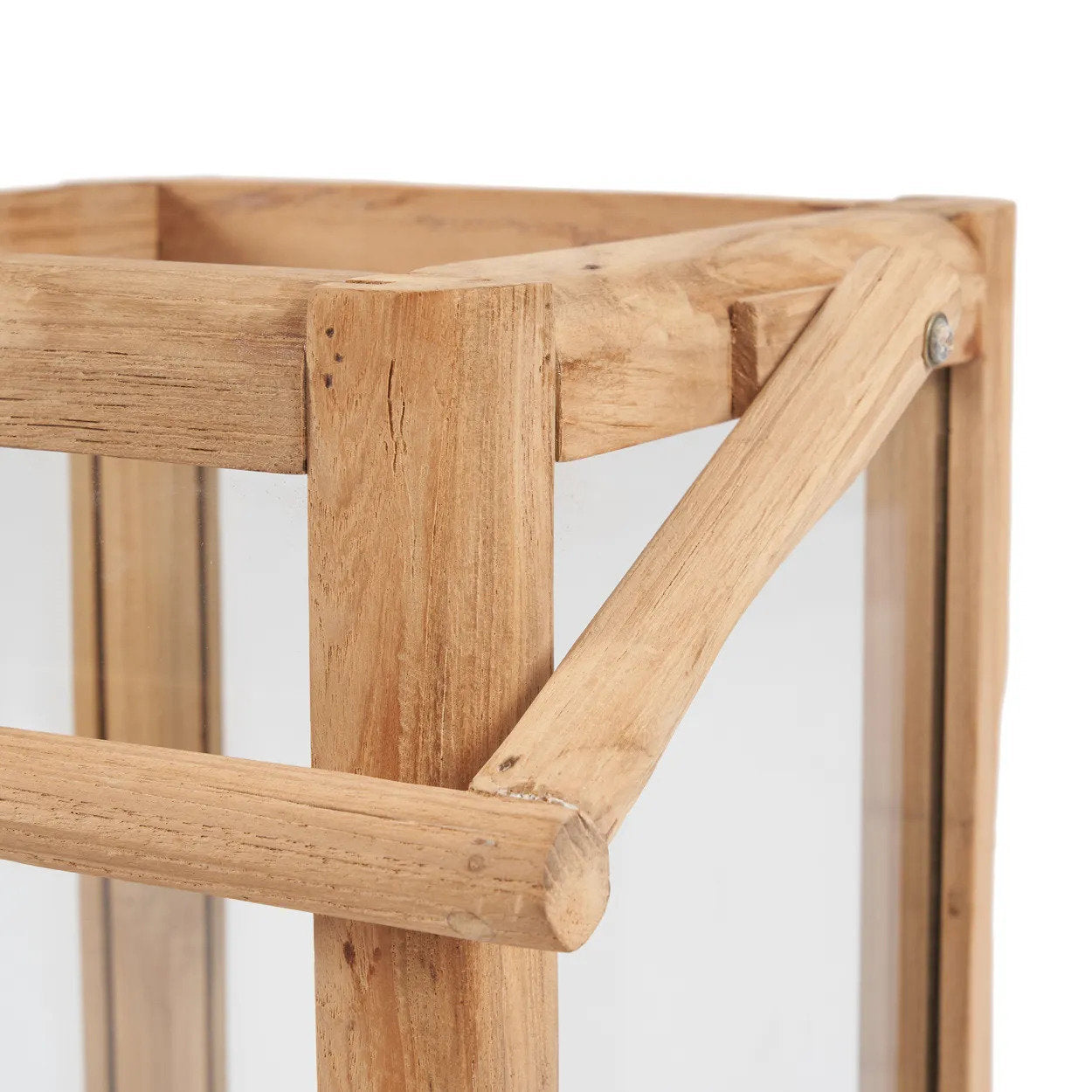 Lanterne en teck recyclé et verre 43 cm, vue 7