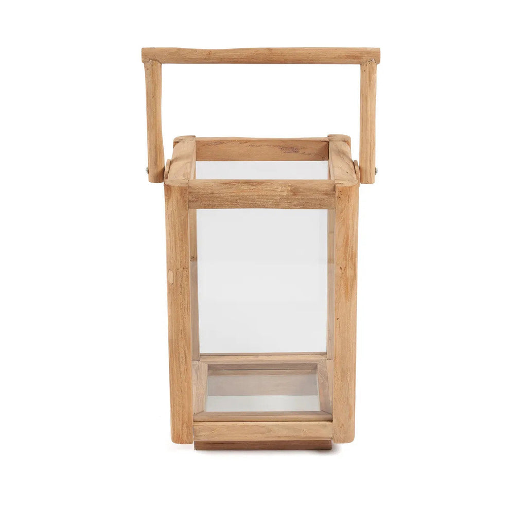 Lanterne en teck recyclé et verre 43 cm, vue 8