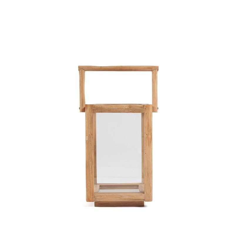 Dimensions Lanterne en teck recyclé et verre 43 cm