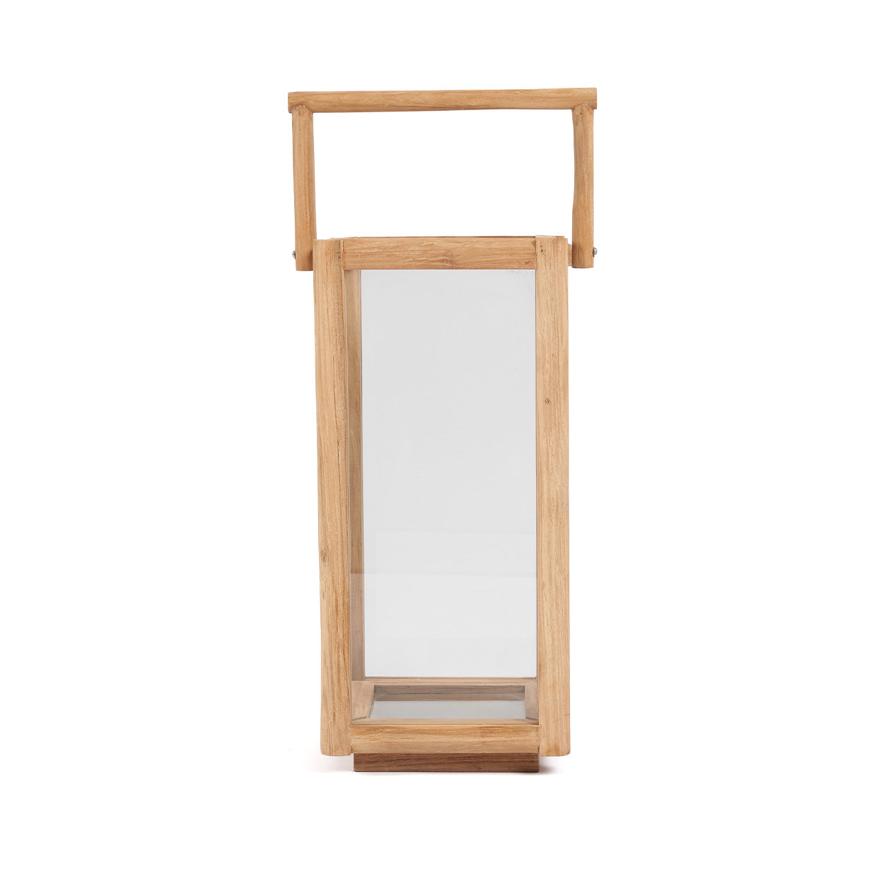 Lanterne en teck recyclé et verre 60 cm