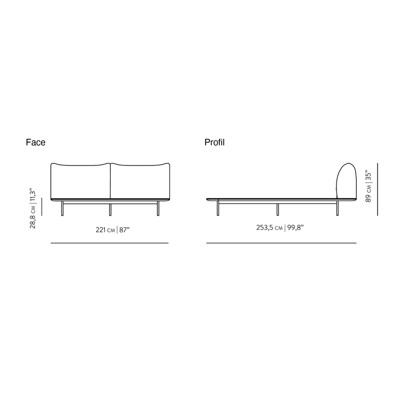 Dimensions Pat Platform 180 x 200 cm lemn masiv