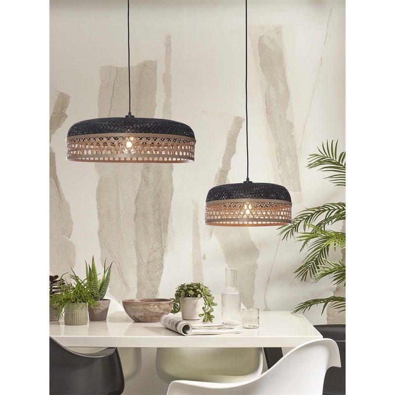 Dimensions 2er-Set Hängelampen Ubud Bambus zweifarbig 60 cm E27