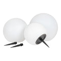 Lot 3 lampes solaires LED Lifton boules blanches piquets ancrage jardin fond blanc