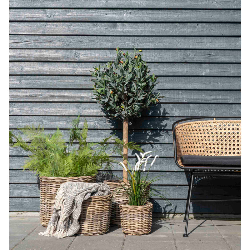 Dimensions Set of 4 Bogor Planters – Natural Kubu Rattan Braided – Ø 25 / 29 / 35 / 40 cm