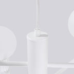 Haut du fût laque blanche avec le passe-câble et le câble tressé blanc