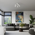 Lustre Astral 3 boules opale acier blanc G9 en ambiance