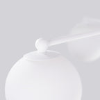 Lustre Astral 3 boules opale acier blanc G9, détail de la structure