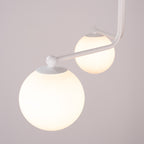 Lustre Astral 3 boules opale acier blanc G9, détail