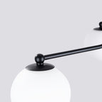 Lustre Astral 5 boules opale acier noir G9, détail