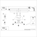 Notice de montage : Lustre Astral 5 boules opale acier noir G9