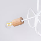Lustre Ember 3 bois et métal blanc E27 dans un intérieur