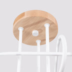 Lustre Ember 3 bois et métal blanc E27, gros plan