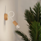 Lustre Ember 3 bois et métal blanc E27 en situation dans un intérieur