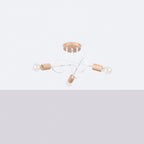 Lustre Ember 3 bois et métal blanc E27 de profil