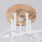 Lustre Ember 5 bois et métal blanc E27 dans un intérieur